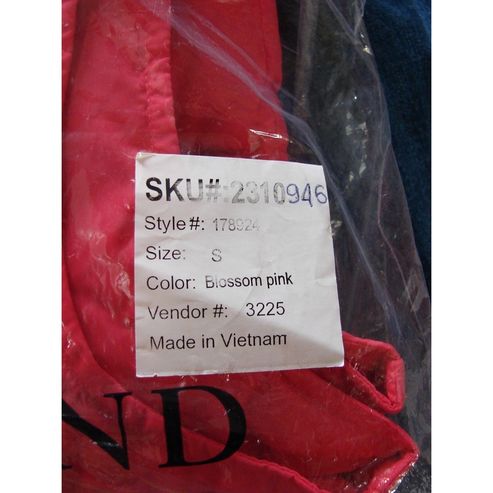 New LANDS END Puffer Vest Size S Pink Goosedown Snap Front Nylon Gorpcore - Picture 9 of 10
